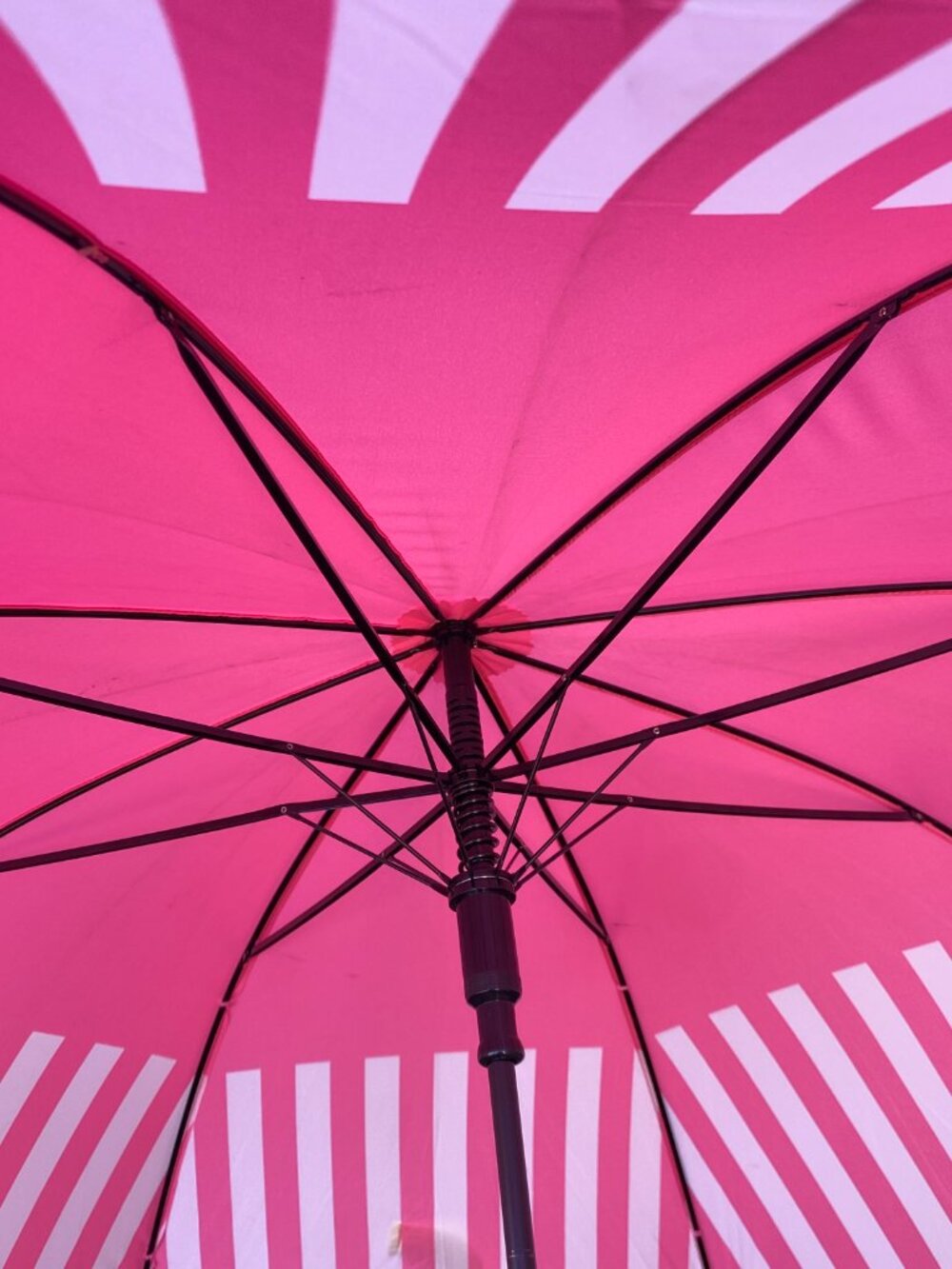 Victoria's Secret Pink/Lime Striped Parasol Umbrella - Picture 4 of 8